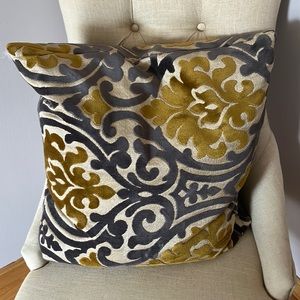 Embroidered throw pillow